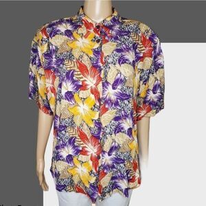 Vintage 80sMelrose Rayon floral blouse